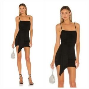Revolve Lovers + Friends Ruched Jersey Knit Mini Dress in Black Size XXS